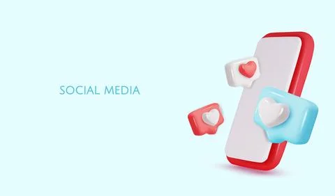 3d vector icon message dialog button with heart. Realistic Elements for design Stock Illustration