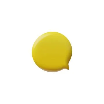 3D vector icon with a yellow icon speech bubble for messaging on a white Illustrazione stock