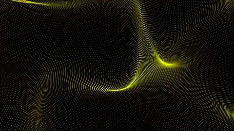 3d Vector illustration. Abstract yellow dynamic wavy line dotted texture. Stock Footage 237423432