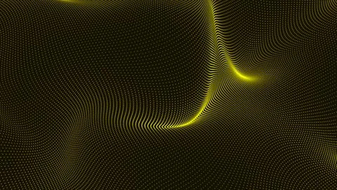 3d Vector illustration. Abstract yellow dynamic wavy line dotted texture. M.. Illustration