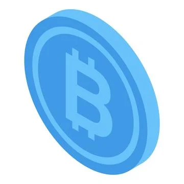 3d vector illustration of a bitcoin icon in isometric style on a white Illustrazione stock