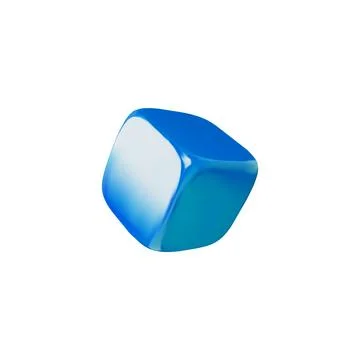 3D vector illustration of a blue cube for game design. Stock Illustration