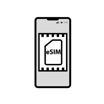3D vector illustration concept of eSIM technology. Stock Illustration