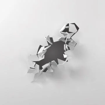 3d vector illustration of exploding white wall Stock Illustration