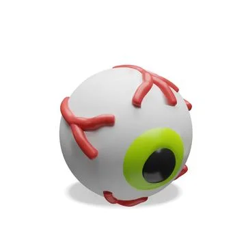 3D vector illustration a eyeball look down right. Stock Illustration