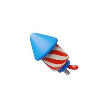 3D vector illustration of firecracker with American flag color. Stock Illustration