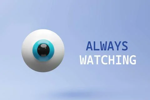 3D vector illustration of a floating eyeball Stock Illustration