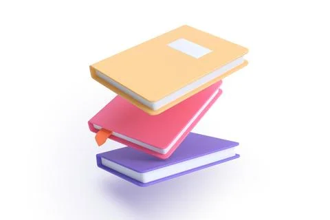 3D vector illustration of flying notebooks Illustrazione stock
