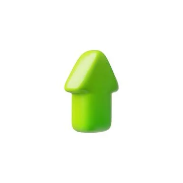3d vector illustration of green arrow pointing up, isolated background. Stock Illustration