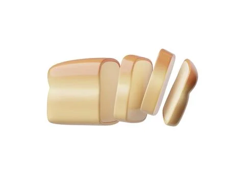 3D vector illustration icon of sliced bread. Illustrazione stock