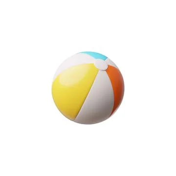 3d vector illustration of inflatable beach striped ball. Stock Illustration