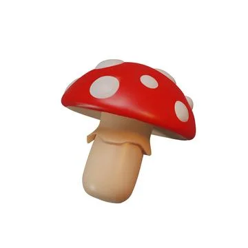 3D vector illustration a red fly agaric mushroom Stock Illustration