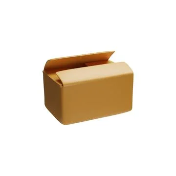3D vector illustration with a reliable craft rectangular box for storage 스톡 일러스트