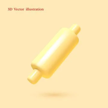 3D vector illustration of a rolling pin Stock Illustration