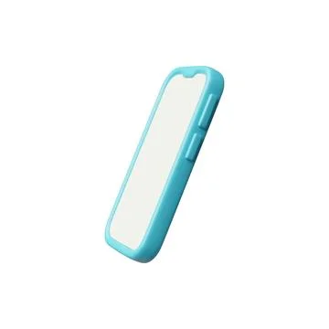 3d vector illustration of smartphone with blue frame and blank screen. Stock Illustration