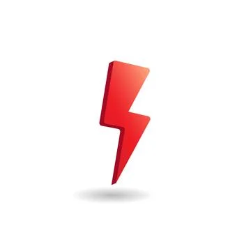 3D vector illustration of thunder bolt isolated on white color background. .. Stock-Illustration