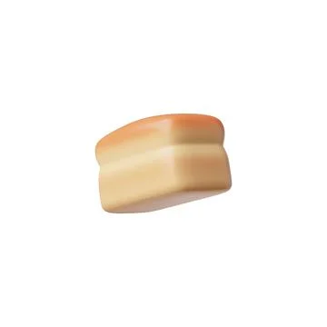 3D vector illustration of a whole loaf of white bread on an isolated background. 스톡 일러스트