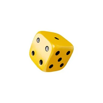 3D vector illustration of a yellow dice on an isolated background. Stock Illustration