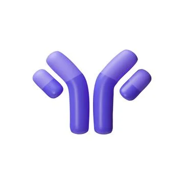 3D vector of immunoglobulin molecule, purple color. Protective antibodies. Stock Illustration