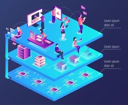3d vector isometric illustration Stock Illustration