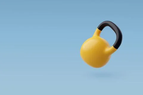 3d Vector Kettlebell, Workout gym tools, Sport equipment, Gym time concept. Stock Illustration