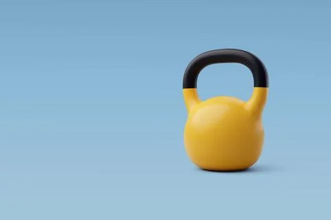 3d Vector Kettlebell, Workout gym tools, Sport equipment, Gym time concept. Stock Illustration