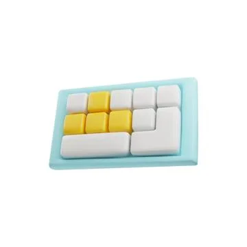 3D vector of keyboard in cartoon style on isolated background. Stock Illustration