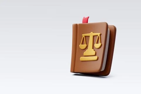 3d Vector Law book, Law and fairness concept. Stock Illustration