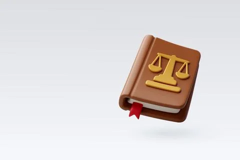 3d Vector Law book, Law and fairness concept. Stock Illustration