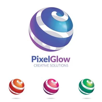 3D Vector logo stylised spherical surface Ilustración de archivo