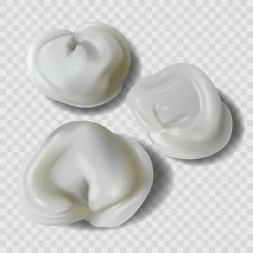 3D vector meat dumplings isolated on background Stock Illustration