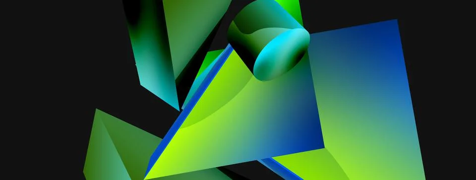 3d vector minimalist geometric abstract background. Triangle, cylinder, pyramid 스톡 일러스트