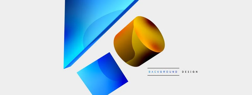 3d vector minimalist geometric abstract background. Triangle, cylinder, pyramid 스톡 일러스트