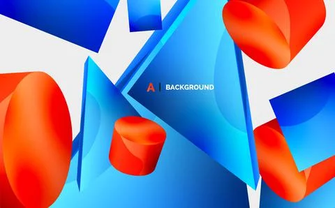 3d vector minimalist geometric abstract background. Triangle, cylinder, pyramid Illustrazione stock