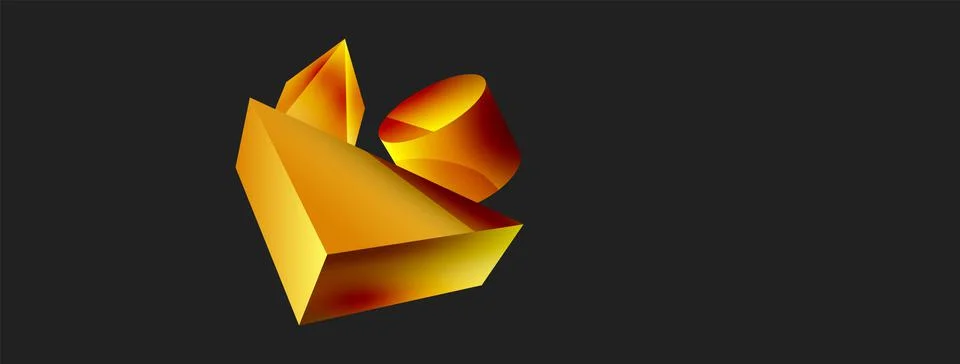 3d vector minimalist geometric abstract background. Triangle, cylinder, pyramid 스톡 일러스트