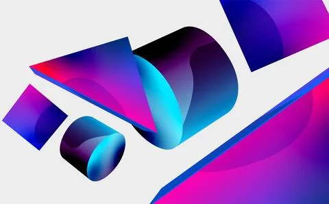 3d vector minimalist geometric abstract background. Triangle, cylinder, pyramid 스톡 일러스트