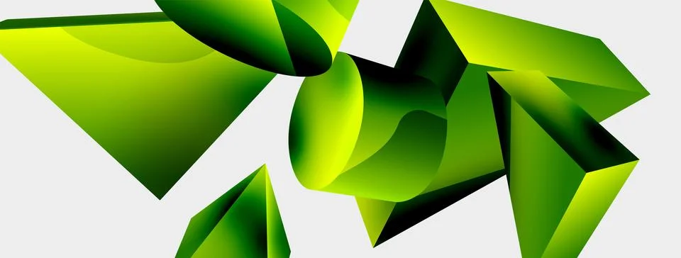 3d vector minimalist geometric abstract background. Triangle, cylinder, pyramid Illustrazione stock