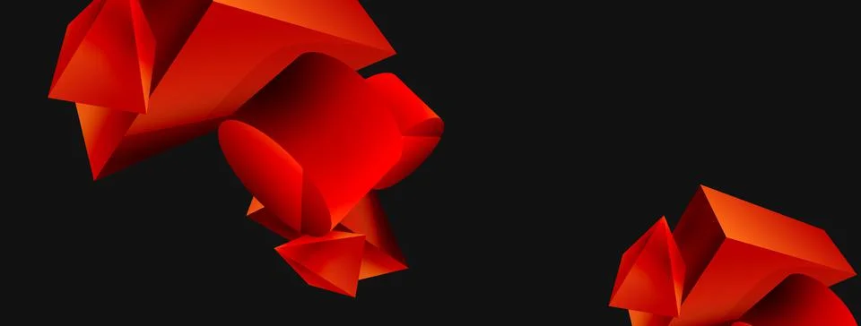 3d vector minimalist geometric abstract background. Triangle, cylinder, pyramid Stock Illustration
