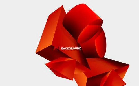 3d vector minimalist geometric abstract background. Triangle, cylinder, pyramid Illustrazione stock