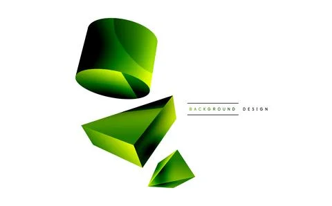 3d vector minimalist geometric abstract background. Triangle, cylinder, pyramid 스톡 일러스트