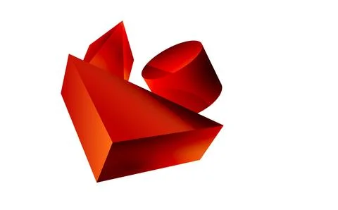 3d vector minimalist geometric abstract background. Triangle, cylinder, pyramid 库存插图