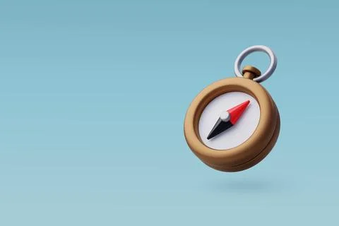 3d Vector Navigation Compass, Holiday Vacation, Time to Travel concept. Stock Illustration