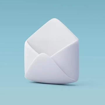 3d Vector Open Mail Letter. business and electronic mail Concept. Stock Illustration