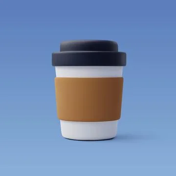 3d Vector Paper coffee cup. takeaway coffee or tea, Coffee to go concept. Stock Illustration