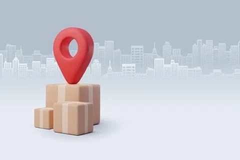 3d Vector Parcel box, Delivery Courier service, Time to shopping concept. Stock Illustration