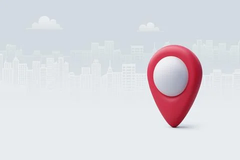 3d Vector Pin location pointer, Navigation icon, Geolocation map mark. Stock Illustration