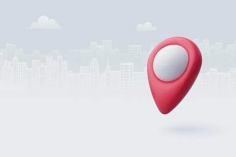 3d Vector Pin location pointer, Navigation icon, Geolocation map mark. Stock Illustration