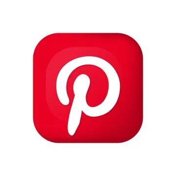 3d vector pinterest icon for social media Stock Illustration