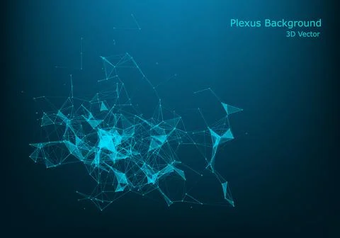 3d Vector plexus like background. Technology and connection theme. Bright ver Stock Illustration