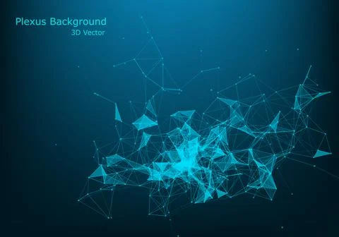 3d Vector plexus like background. Technology and connection theme. Bright ver Illustrazione stock